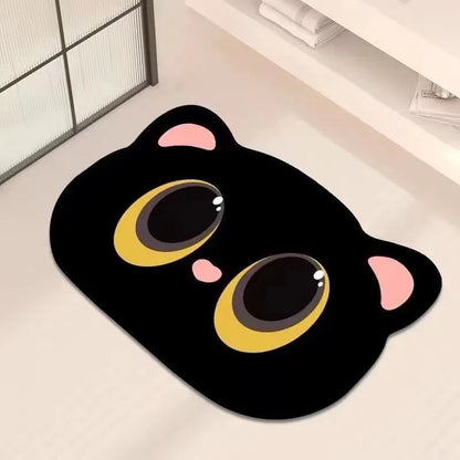 1PC Cute Cat Dialgae Mud Bathroom Mat