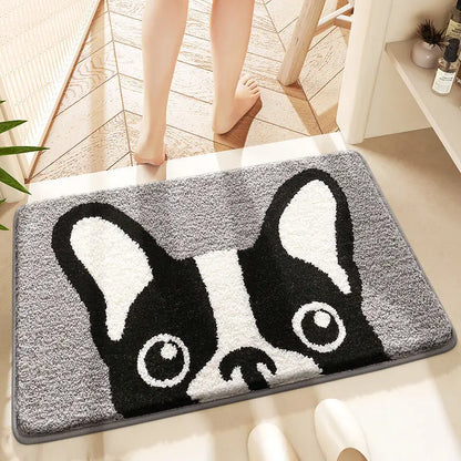 Bathroom Water-Absorbing Rug Cute Anti-Slip Imitation Cashmere