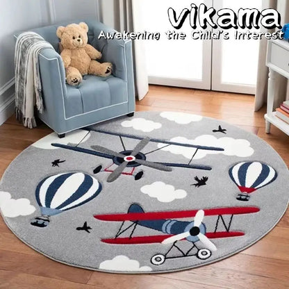 Cartoon Animal Imitation Cashmere Round Carpet