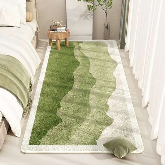 Modern Style Green Carpet Home Fluffy Soft