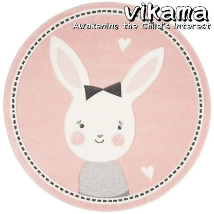 Cartoon Animal Imitation Cashmere Round Carpet