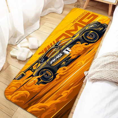 Cool Racing Carpet Non-Slip Soft Bedroom Bedside Rugs