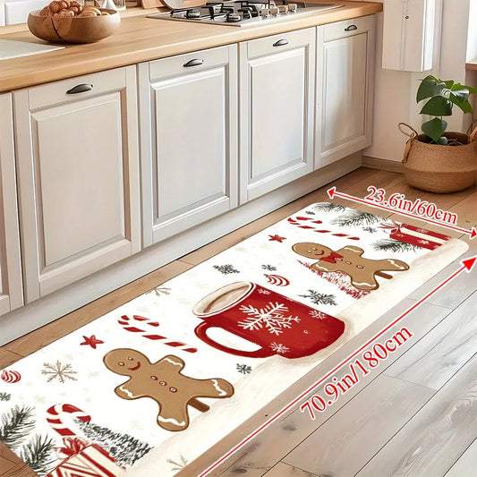 Christmas Carpet Gingerbread Kitchen Rug