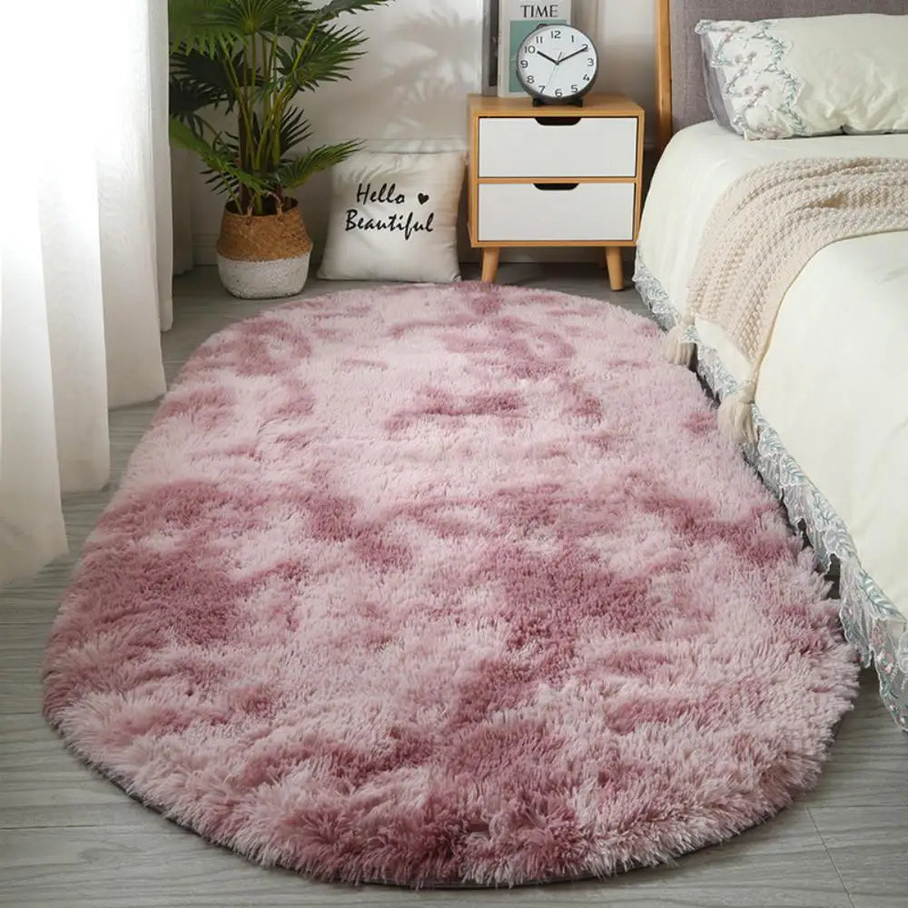 Soft Bedside Carpet Oval Carpet Girl Rug