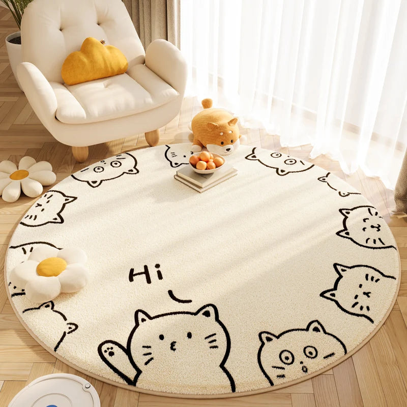 2025 New Style Ins Round Imitation Cashmere Rug
