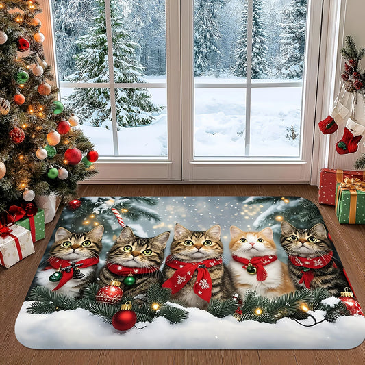 Christmas Cute Cat Rug