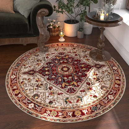 Nordic Style Bedroom Decor Round Carpet Retro American