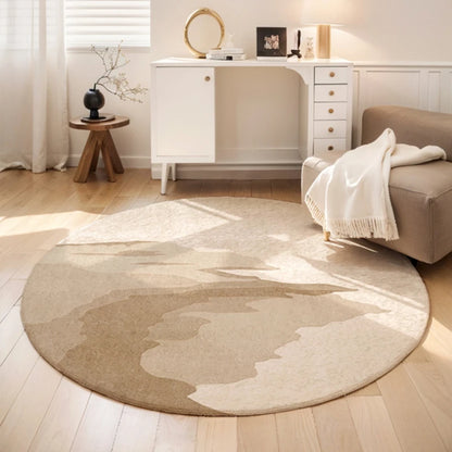 Cream Style Bedroom Decor Round Carpet