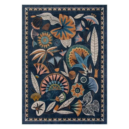 American Pastoral Style Flora Fauna Print Rugs