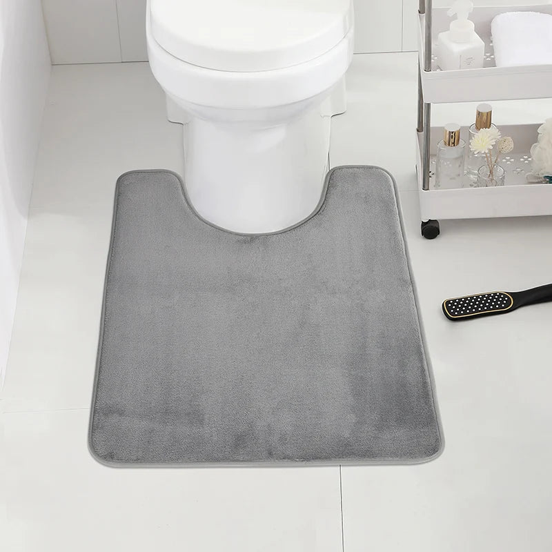 U-Shape Anti-Slip Absorbent Bathroom Toilet Mat