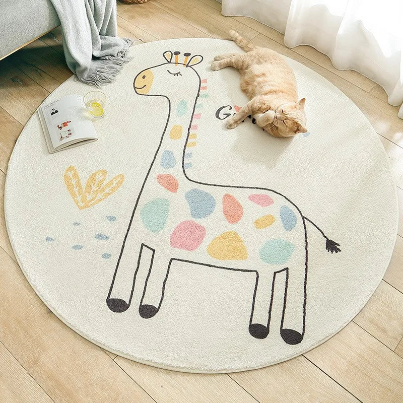 Nordic Style Carpets Cartoon Bedroom Decor Round Carpet
