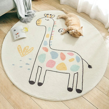 Nordic Style Carpets Cartoon Bedroom Decor Round Carpet
