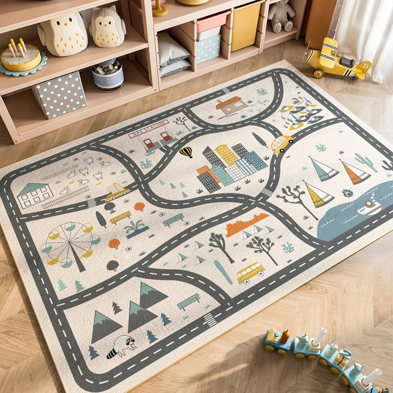 Cartoon Car Traffic Children's Carpet Playroom Baby Crawl Mat