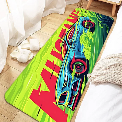 Cool Racing Carpet Non-Slip Soft Bedroom Bedside Rugs