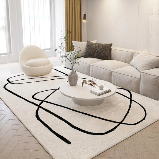Nordic Style Living Room Decoration Plush Carpet Abstract Art Design Rug