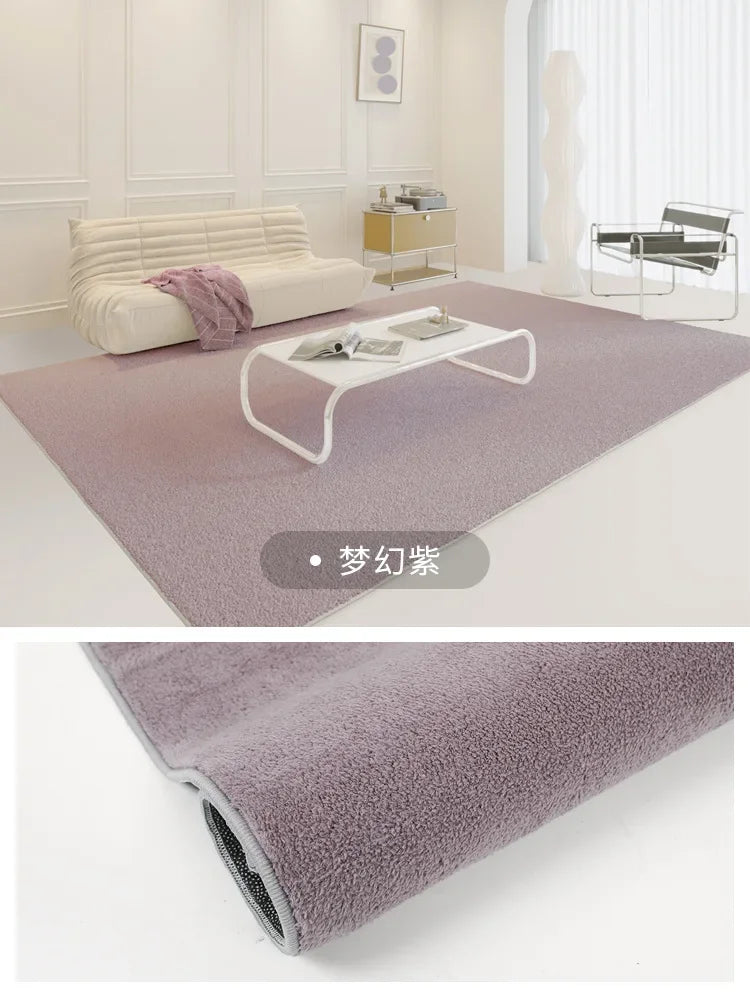 Japanese Minimalist Solid Color Plush Rugs