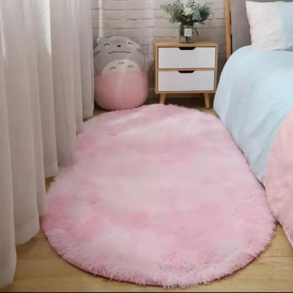 Soft Bedside Carpet Oval Carpet Girl Rug