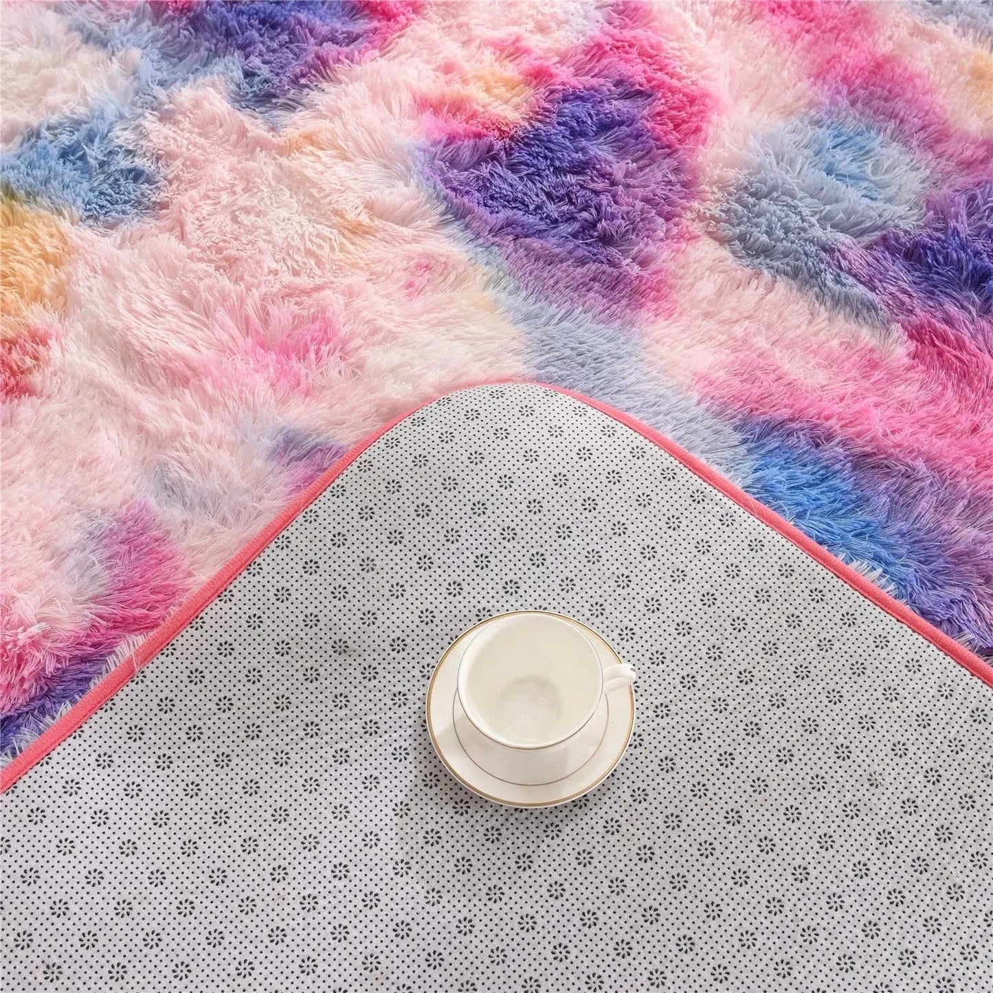 Modern Shag Leopard Print Fluffy Rug