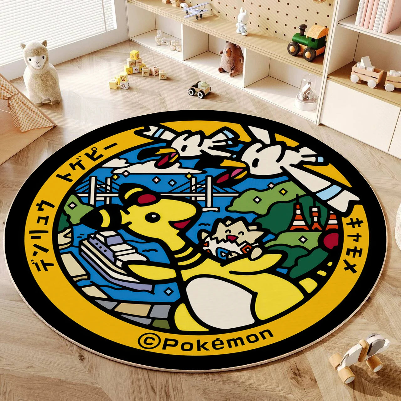 Cartoon Round Carpet Gaming Computer Chair Floor Mat