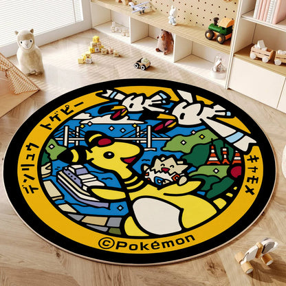 Cartoon Round Carpet Gaming Computer Chair Floor Mat