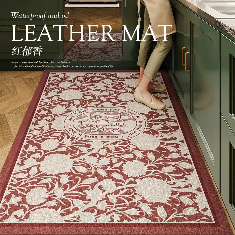 American Kitchen Rug Home Pvc Leather Floor Mat