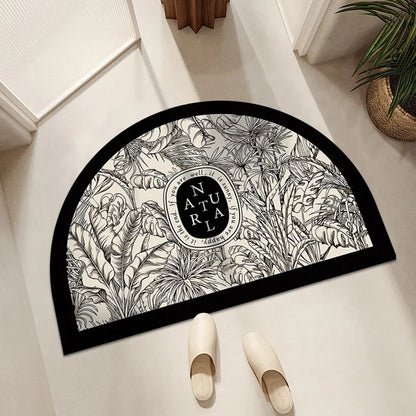 American Retro Semi-Circular Bathroom Diatomite Absorbent Floor Mats