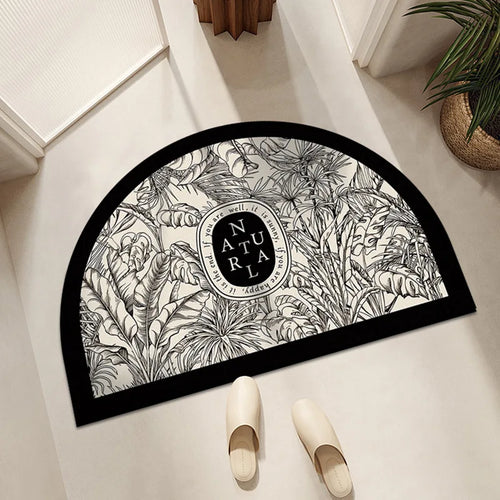 American Retro Semi-Circular Bathroom Diatomite Absorbent Floor Mats