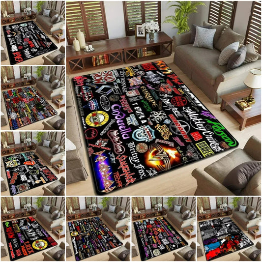 Band Logo Music Rock and Roll Pattern Carpet