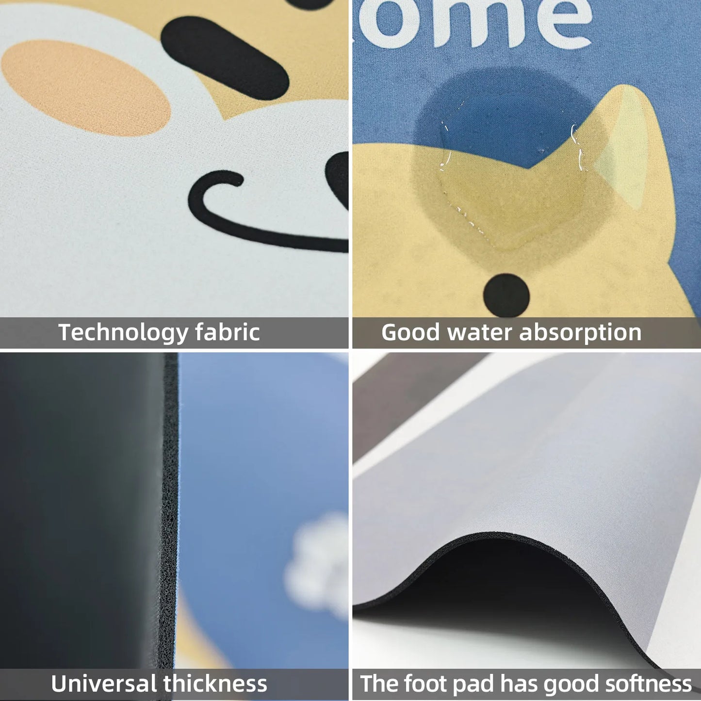 Cartoon Soft Diatomaceous Bathroom Absorbent Floor Mat