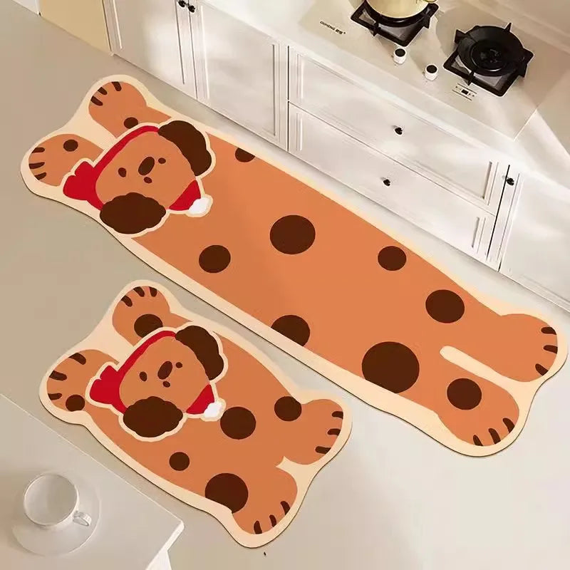Cartoon Kitchen Mat Absorbent Quick Drying Diatomite Anti-Oil