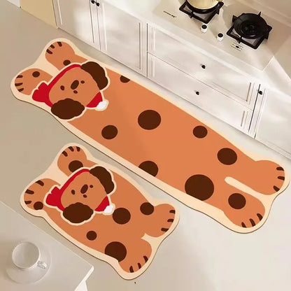 Cartoon Kitchen Mat Absorbent Quick Drying Diatomite Anti-Oil