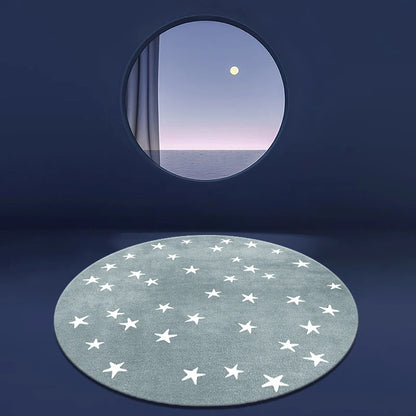 Cartoon Style Bedroom Decor Round Rug