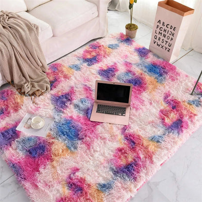 Modern Shag Leopard Print Fluffy Rug