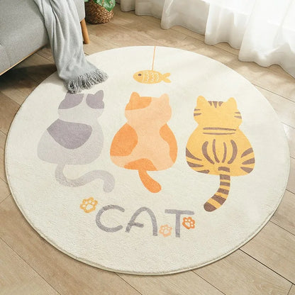 Nordic Style Carpets Cartoon Bedroom Decor Round Carpet