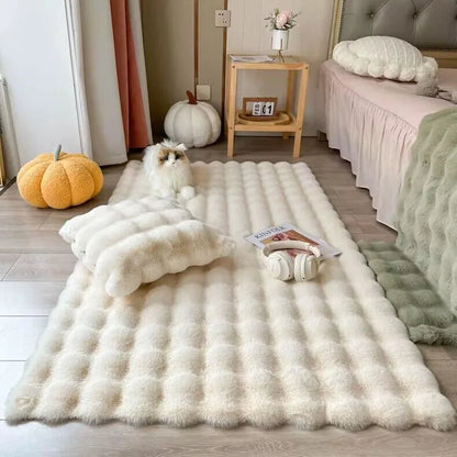 1PC Bubble Plush Faux Rabbit Fur Carpet For Home Decor
