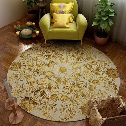 Vintage Bohemian Ethnic Style Circular Printed Carpet