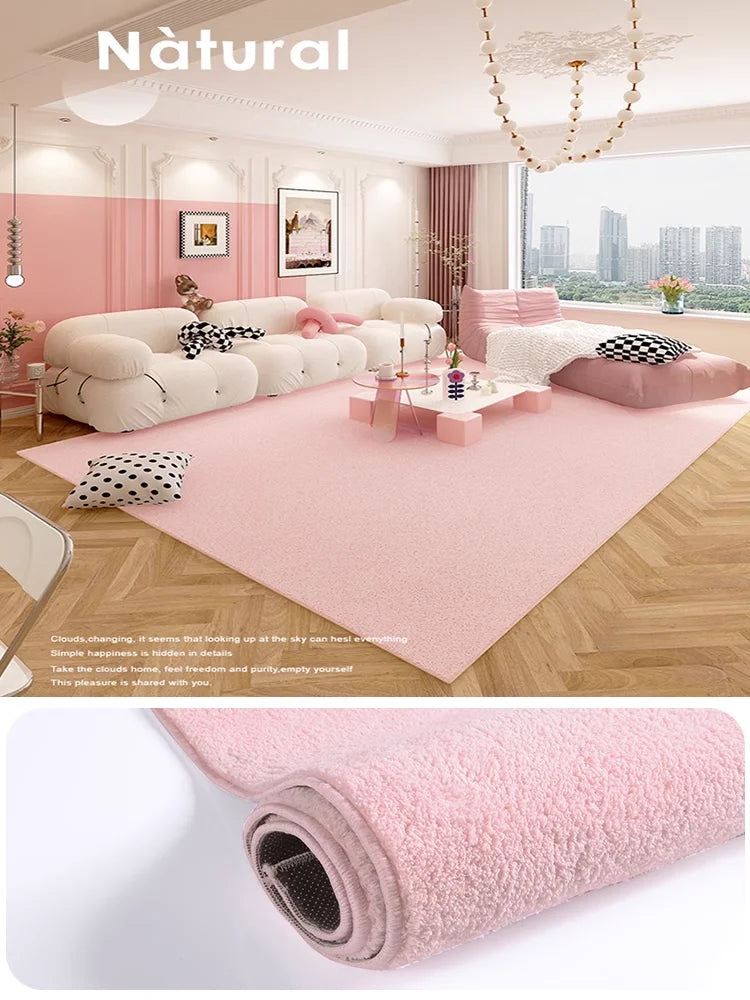 Japanese Minimalist Solid Color Plush Rugs