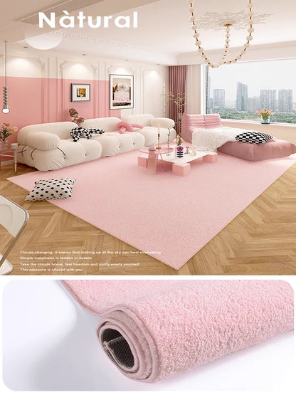 Japanese Minimalist Solid Color Plush Rugs