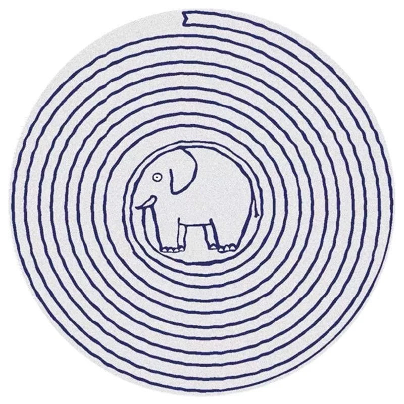 Cartoon Round Imitation Cashmere Carpet