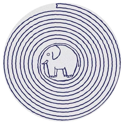 Cartoon Round Imitation Cashmere Carpet