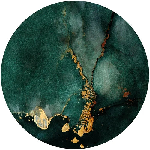 Light Luxury Rugs For Bedroom Dark Green Round Carpets