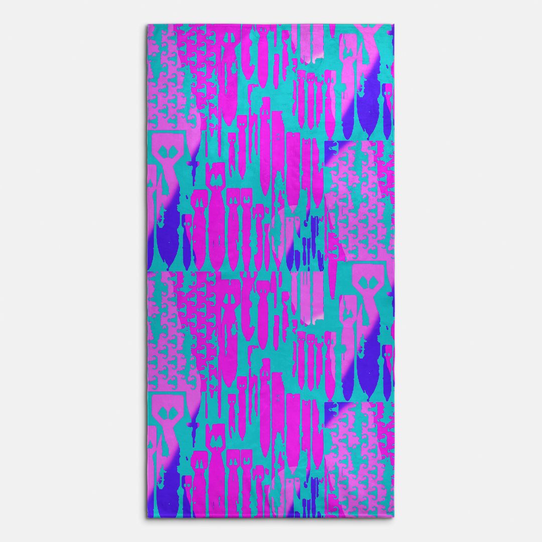Print On Demand  - Beach Towel - "EOD Bomb Flag" (Green/Blue/Purple)