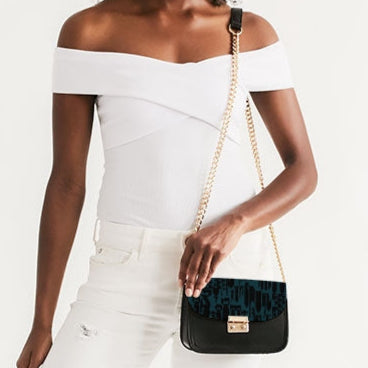 Print On Demand - Petite Shoulder Bag - "EOD Bomb Flag" (Black on Teal)