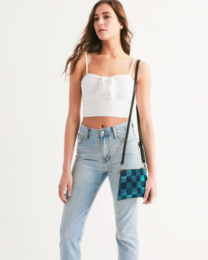Print On Demand  - Crossbody/Wristlet - "EOD Buffoulage Checkered Flag" (Teal)