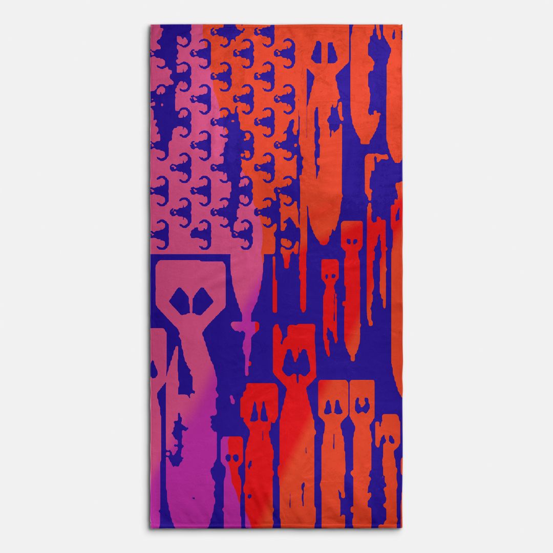 Print On Demand  - Beach Towel - "EOD Bomb Flag" (Pink/Orange/Blue)